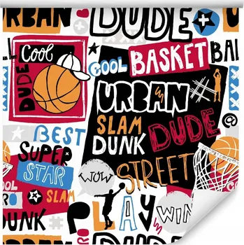 Fototapeta Tapeta pro teenagery BASKETBAL Nápisy Sport Dekor