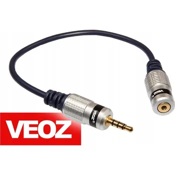 Audio kabel Adaptér AUDIO VEOZ zástrčka JACK 3.5mm 4-pólová - zdířka JACK 2.5mm VE2666