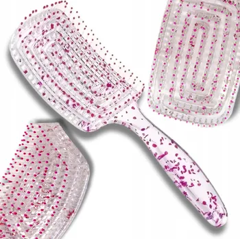 kartáč na vlasy Průhledný kartáč na rozčesávání všech typů vlasů, flexibilní