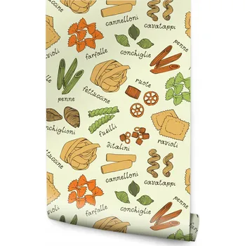 Fototapeta Tapeta barevné těstoviny nápisy do kuchyně jídelny