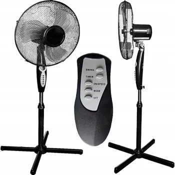 Domácí ventilátor Podlahový ventilátor prodigy.cat velký stojanový s dálkovým ovládáním 40 cm černý