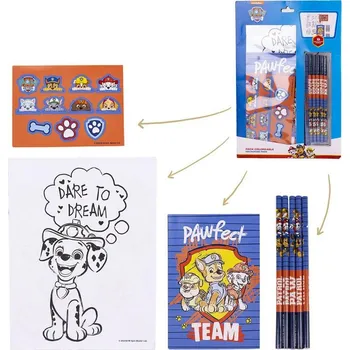 omalovánky Kreativní set Paw Patrol|Tlapková patrola: Tým (omalovánky, pastelky, samolepky, blok|22 x 32 cm)