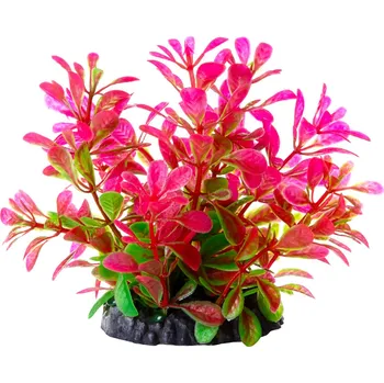 Dekorace do akvária JK ANIMALS, plastová rostlinka Ludwigia růžová, 10 cm