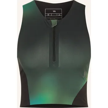 Y-3 Dámský Běžecký Top Y-3 Allover Print, zelená / černá, 40