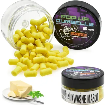 Boilies Plovoucí nástrahy Dumbells POP UP 6 mm Margrom KYSELÉ MÁSLO nástraha Method Feeder