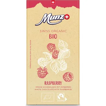 Čokoláda Munz Bílá čokoláda maliny 100 g bio