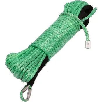 Lany Vázací-technika.cz Syntetické lano pro atv naviják dyneema s očnicí, zelené, 6 mm 15 m