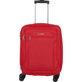 Malý textilní cestovní kufr do kabiny 55 cm s rozšířením, červený