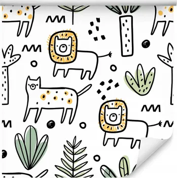 Fototapeta Tapeta do dětského pokoje LEV Kresba Stromky