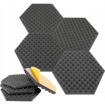 Akustické panely VAFLE vlny plástve SKOŠENÉ 25cm tl.5cm šedé