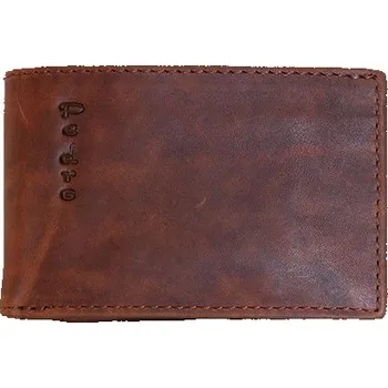Peněženka Pánská celokožená maličká kapesní peněženka z přírodní hnědé kůže