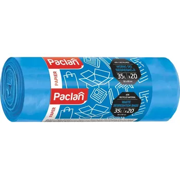 Pytle na odpadky Paclan Modré pytle na tříděný papír 35l 20 kusů