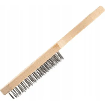 Drátěný kartáč RUČNÍ KARTÁČ DŘEVĚNÝ, OCELOVÝ DRÁT - 3 ŘADY
