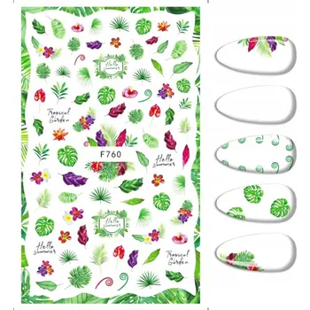 Samolepky na zdobení nehtů Vzory KVĚTY LISTY