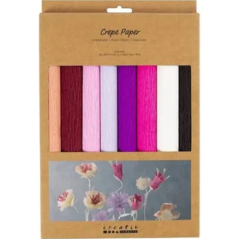 Krepový papír creativ company Krepový papír sada - růžovo fialový mix (8ks)