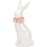 Keramický zajíček ROSE BUNNY 18 cm bílý