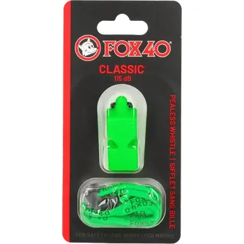 Píšťalka pro rozhodčího Píšťalka s provázkem Fox40 Classic zelená