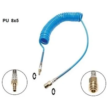 Hubice k vysavači PU KROUCENÁ HADICE KR08/ES - 10 Bar hadice 8x5 s otoč. koncovky, délka 8 m (-20/+60°C)