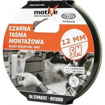 Lepicí páska Oboustranná montážní páska černá 12mm x 5m Motive