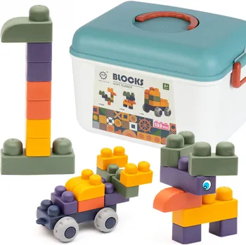 ostatní stavebnice Sada měkkých velkých Stavebnice 133 dílků pro děti krabička