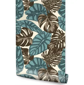 Fototapeta Tapeta Listy monstery, tropické akvarelové rostliny