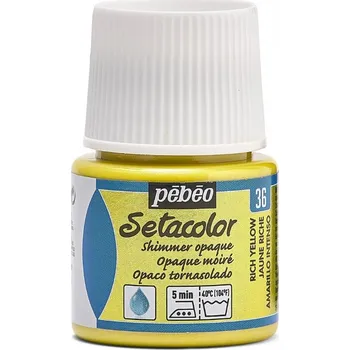 Výtvarná barva Barva na textil Pébéo Setacolor Opaque - 36 Shimmer Rich Yellow Objem: 45 ml