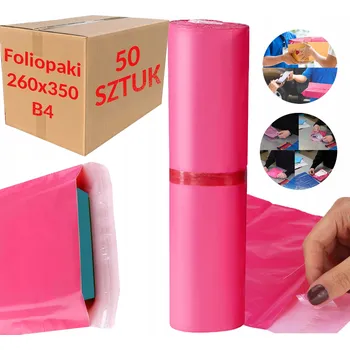 Obálka Plastové Obálky pro balení 350x260 mm, formát B4, růžové - 50 ks
