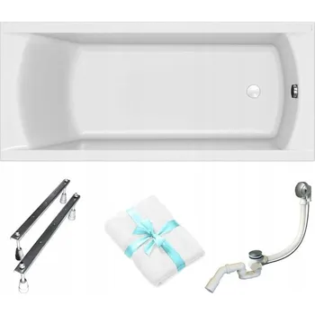 Vana Obdélníková akrylátová vana Cersanit Korat, boční odtok, 180 x 80 cm