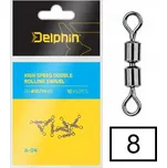 Dvojitý rolničkový obratlík Delphin Hi Speed Swivel 8 10 Ks