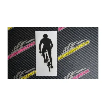 Polep vozidla SAMOLEPKA Cyklista 006 levá (10 - červená) NA AUTO, NÁLEPKA, FÓLIE, POLEP, TUNING, VLASTNÍ TEXT, TISK, AUTOSAMOLEPKY.cz, POLEPY, OBRÁZEK, LOGO, SAMOLEPKY