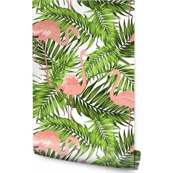 Fototapeta Tapeta Plameňáci a palmové listy /132870743