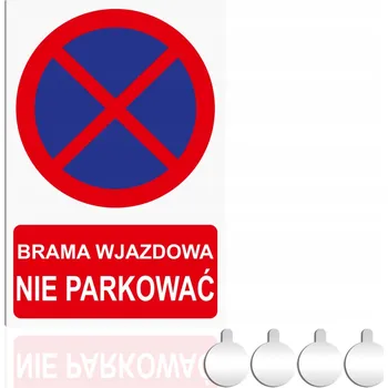 Obraz PVC tabulka POZOR VJEZDOVÁ BRÁNA NEPARKOVAT 30x20 UV tisk + samolepky