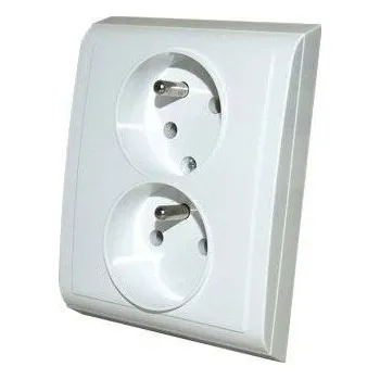 Elektrická zásuvka Dvojzásuvka 230V/10A pod omítku PRAKTIK 4FN 150 88.901 bílá