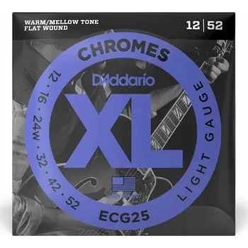 Příslušenství pro strunný nástroj Kytarové struny D'Addario ECG25 12-52 Flat Wound (vinuté naplocho)