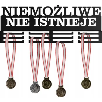 Věšák Věšák na medaile do pokoje 40 cm Nemožné neexistuje Černý kovový