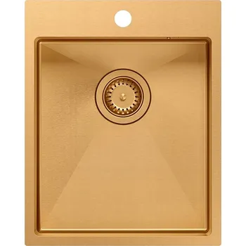 Granitový dřez Jednokomorový dřez Quadron Russel 90 ocel bronzový