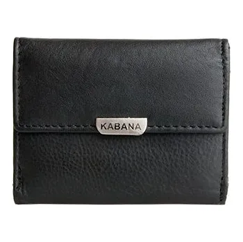 Peněženka Černá kapesní malá kožená peněženka Kabana
