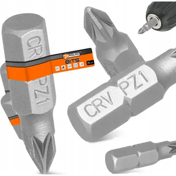 Bit 3x BIT ŠROUBOVÁKU PZ1 25 mm Magnetický hrot 1/4 KRÁTKÝ ODOLNÝ Pozidriv