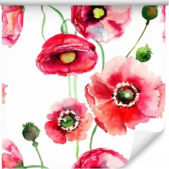 Fototapeta Tapeta do obývacího pokoje malované KVĚTINY akvarel příroda