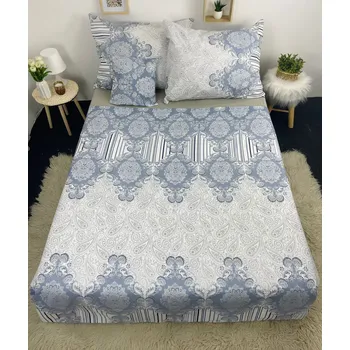 Povlečení Francouzské bavlněné povlečení - Ornament a pruhy