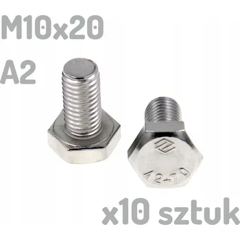 Šroub Nerezový šroub A2 M10x20 mm DIN 933 INOX x10 kusů
