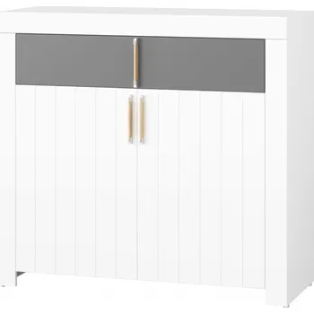 Komoda PIKOLINO 05 - KOMODA s 2dvířkami a 1 šuplíkem- bílá se šedými elementy (PICOLO 05) (SZ) *** POSLEDNÍ AKČNÍ KUS