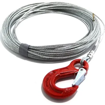 Lany Ocelové lano do navijáku STANDARD s hákem, 4 mm 40 m