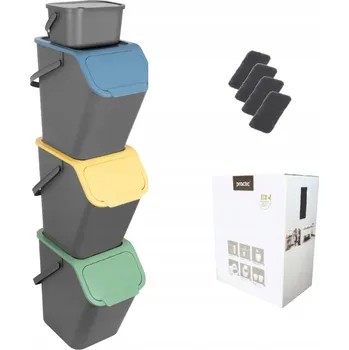 Odpadkový koš Odpadkový koš Practic sada 3 košů 79,50 l vícebarevný s klapkou