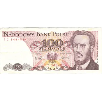 POLSKO. 100 złotych 1988. Série TC.