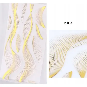 Samolepky na nehty 3D geometrické zlaté | VZOR2