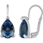 Zlaté náušnice Babette z bílého zlata s přírodním London blue topazem