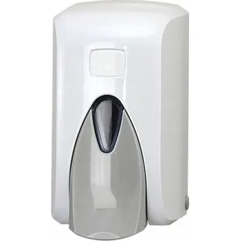 Ruční nástěnný dávkovač mýdla Biurotop 500 ml, bílý, šedý