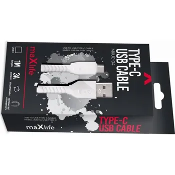 Datový kabel Kabel Maxlife USB - USB-C 1 m bílý