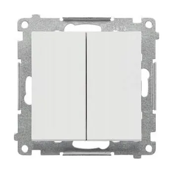 vypínač Simon 55 Dvojitý přepínač světel šedý matný TW5.01/114